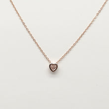 Load image into Gallery viewer, Heart Necklace - Necklaces - Gift For Her - minimalist micro pave crystal floating necklace, rose gold, silver or gold