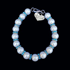 Mother of the Groom Pearl and Crystal Charm Bracelet