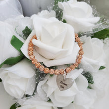 Load image into Gallery viewer, Handmade flower girl pave crystal rhinestone charm bracelet - champagne or custom color - Maid of Honor Bracelet - Bridal Gifts - Bridal Bracelet