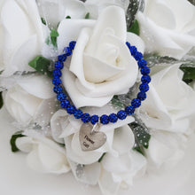 Load image into Gallery viewer, Handmade flower girl crystal rhinestone charm bracelet, capri blue or custom color -Bridal Gift Ideas - Bride Jewelry - Bride Gift