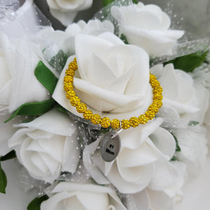 Handmade #1 mom pave crystal rhinestone charm bracelet - citrine (yellow) or custom color - Mum Charm Bracelet - Mum Bracelet - Mum Gift