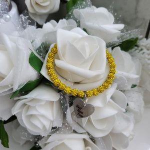 Handmade best mom ever pave crystal rhinestone charm bracelet - citrine (yellow) or custom color - Mum Charm Bracelet - Mum Bracelet - Mum Gift