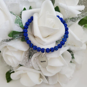 Handmade Nanna Pave Crystal Rhinestone Charm Bracelet - capri blue or custom color - Nana Charm Bracelet - Nana Bracelet - Nana Gift