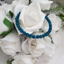 Load image into Gallery viewer, Handmade Nanna Pave Crystal Rhinestone Charm Bracelet - blue zircon or custom color - Nana Charm Bracelet - Nana Bracelet - Nana Gift