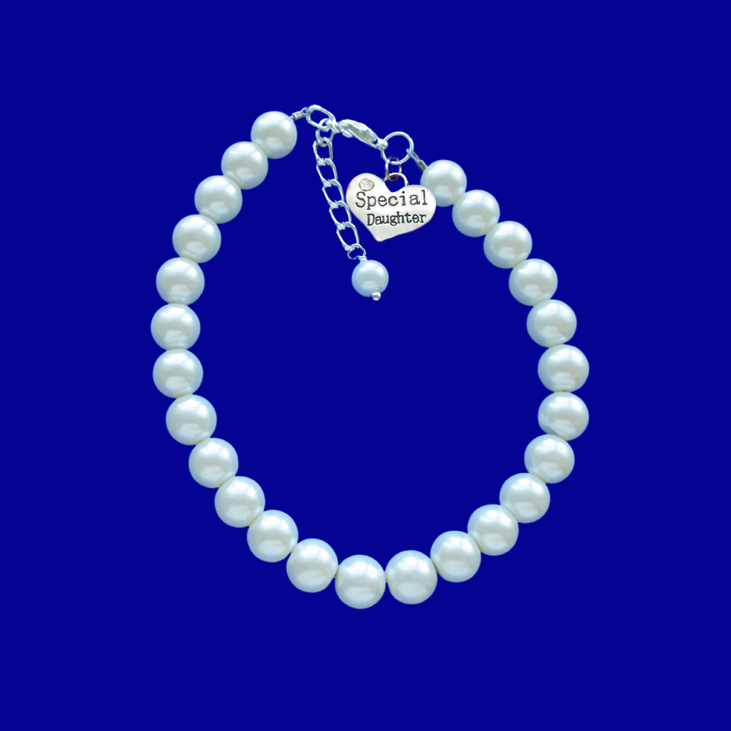 special daughter pearl charm bracelet