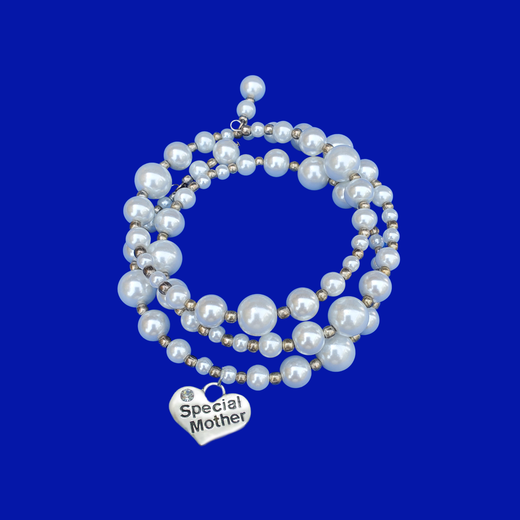 Special Mother Multi-Layer Expandable Wrap Pearl Charm Bracelet