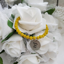 Load image into Gallery viewer, Handmade world&#39;s best mom pave crystal rhinestone charm bracelet - citrine (yellow) or custom color - Mum Charm Bracelet - Mum Bracelet - Mum Gift