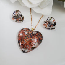 Load image into Gallery viewer, Flower Jewelry, Resin Flower Jewelry, Jewelry Sets - handmade resin lavender petals jewelry set with silver flakes