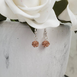 Handmade pave crystal rhinestone dangle drop earrings -champagne or custom color - Drop Earrings - Rhinestone Earrings - Earrings