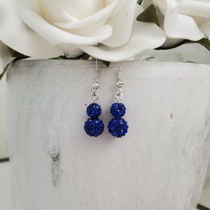 Handmade pave crystal drop earrings - Custom Color - Capri Blue or Custom Color - Drop Earrings - Dangle Earrings - Earrings