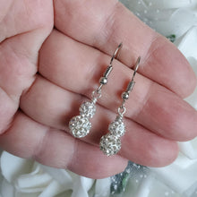 Load image into Gallery viewer, Handmade pave crystal drop earrings - gold or silver - Drop Earrings - Dangle Earrings - Earrings