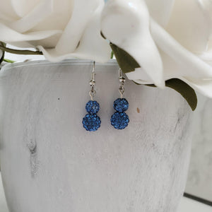 Handmade pave crystal drop earrings - Custom Color - gold or silver - Drop Earrings - Dangle Earrings - Earrings