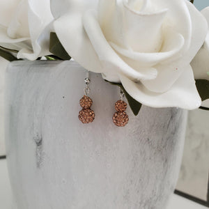 Handmade pave crystal drop earrings - Custom Color - Champagne or Custom Color - Drop Earrings - Dangle Earrings - Earrings