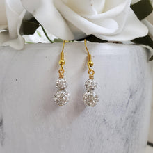 Load image into Gallery viewer, Handmade pave crystal drop earrings - gold or silver - Drop Earrings - Dangle Earrings - Earrings