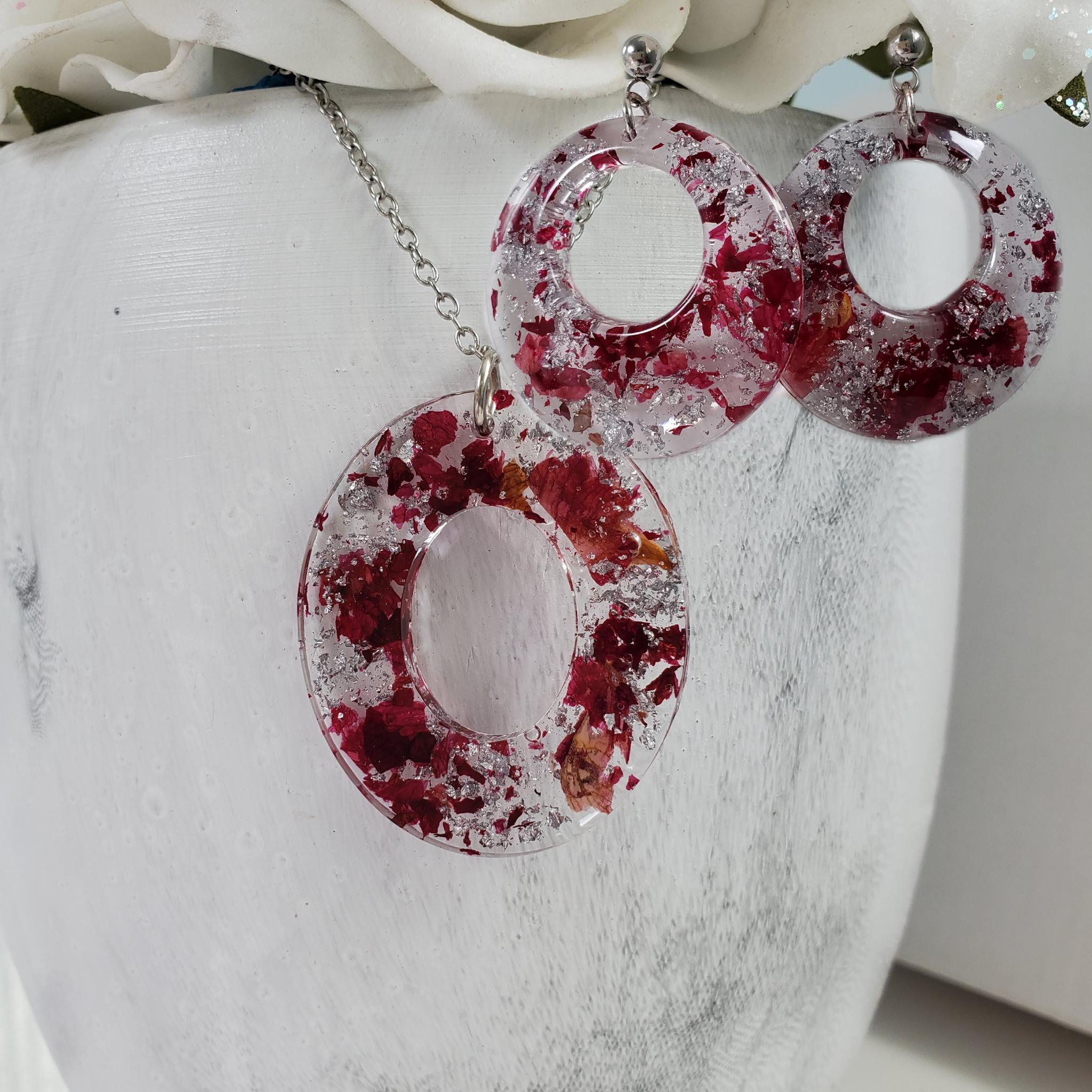 Jewelry made sale from rose petals