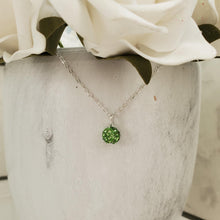 Load image into Gallery viewer, Handmade minimalist pave crystal rhinestone drop necklace - peridot or custom color - Rhinestone Drop Necklace - Crystal Necklace - Necklaces