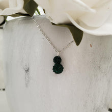 Load image into Gallery viewer, Handmade pave crystal rhinestone drop necklace pendant - emerald or custom color - Drop Necklace - Crystal Pendant - Rhinestone Pendant