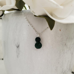 Handmade pave crystal rhinestone drop necklace pendant - emerald or custom color - Drop Necklace - Crystal Pendant - Rhinestone Pendant