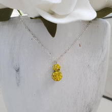 Load image into Gallery viewer, Handmade pave crystal rhinestone drop necklace pendant - citrine (yellow) or custom color - Drop Necklace - Crystal Pendant - Rhinestone Pendant