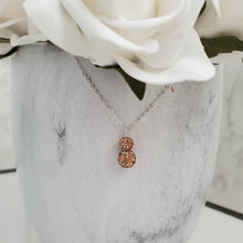 Load image into Gallery viewer, Handmade pave crystal rhinestone drop necklace pendant - champagne or custom color - Drop Necklace - Crystal Pendant - Rhinestone Pendant