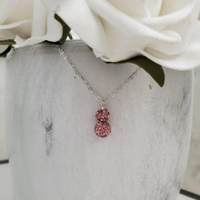 Load image into Gallery viewer, Handmade pave crystal rhinestone drop necklace pendant - rosaline or custom color - Drop Necklace - Crystal Pendant - Rhinestone Pendant