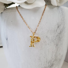 Load image into Gallery viewer, Handmade glitter initial dangle necklace silver or gold. - Monogram Necklace - Initial Necklace - Necklaces