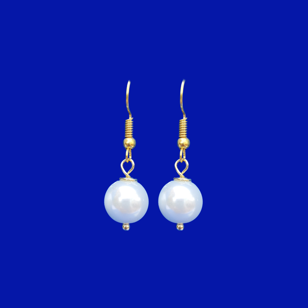 Pearl Earrings - Drop Earrings - Earrings - Dangle Earrings - handmade pearl drop earrings, white or custom color