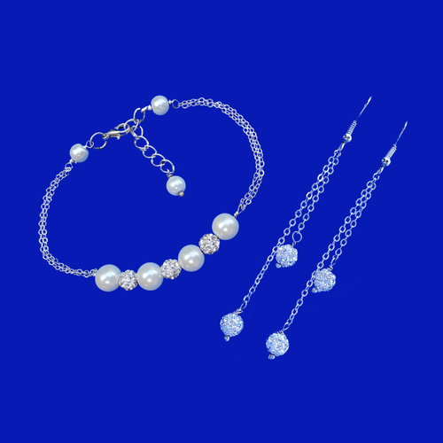Bridal Bracelet Set - Pearl Bracelet Set - Bridal Gifts | AriesJewelry