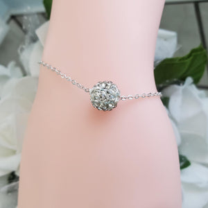 handmade floating crystal bracelet - Silver clear or custom color - Floating Bracelet - Crystal Bracelet - Bracelets