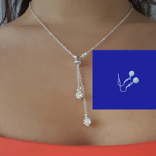 Load image into Gallery viewer,  handmade crystal drop necklace accompanied by a pair of earrings.