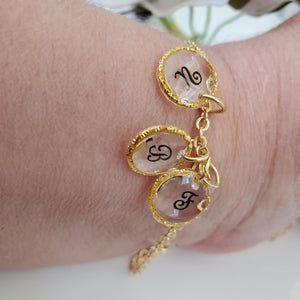 Handmade initial or name charm bracelet - Gold or Rhodium - Name Bracelet - Initial Bracelet - Bracelets