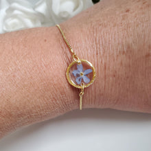 Load image into Gallery viewer, Handmade 18k forget me not bracelet. rhodium or gold. - Forget Me Not Bracelet - Flower Bracelet - Bracelets