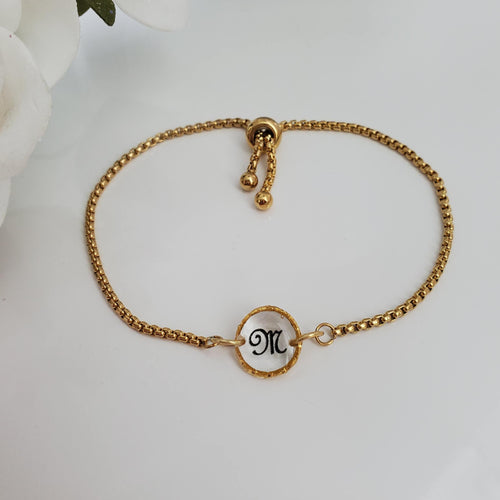 Handmade transparent initial 18k gold or rhodium bracelet. - Monogram Bracelet - Initial Bracelet - Bracelets