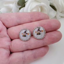 Load image into Gallery viewer, Handmade snowman stud earrings - gold or silver - Winter Jewelry - Snowman Necklace Set - Jewelry Sets
