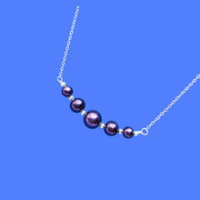 Load image into Gallery viewer, handmade silver accented pearl bar necklace