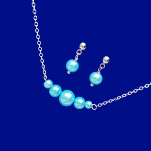Gifts For Bridesmaids, Necklace And Earring Set - handmade bar necklace accompanied by a pair of stud earrings